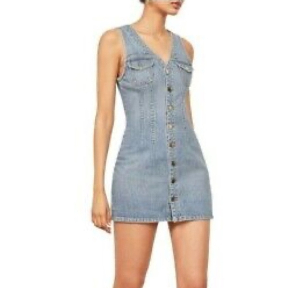 Denim Button-Down Dress